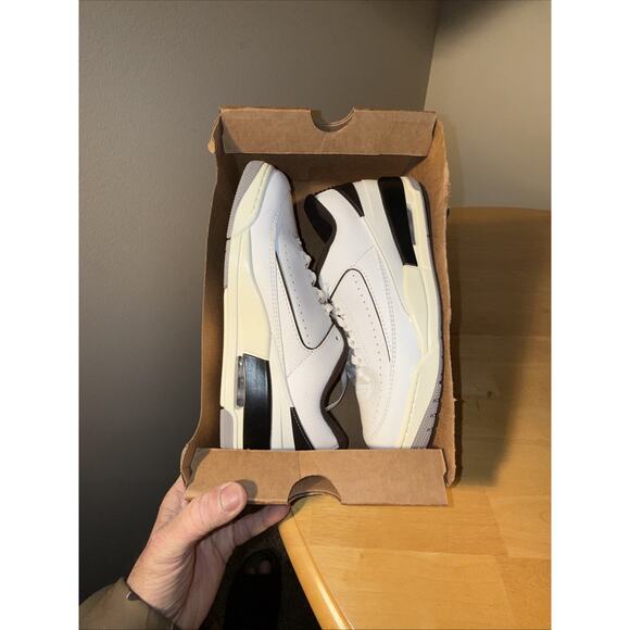 Size 9.5 - Air Jordan 2/3 White Black Metallic Silver No Box Lid main image 3